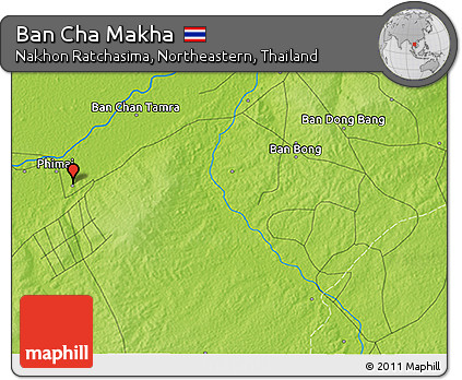 Physical 3D Map of Ban Cha Makha