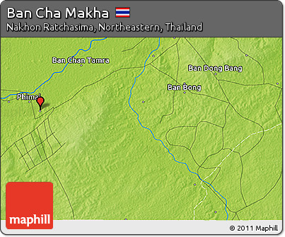 Physical 3D Map of Ban Cha Makha