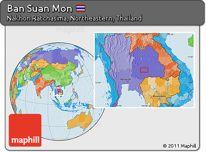 Political Location Map of Ban Suan Mon