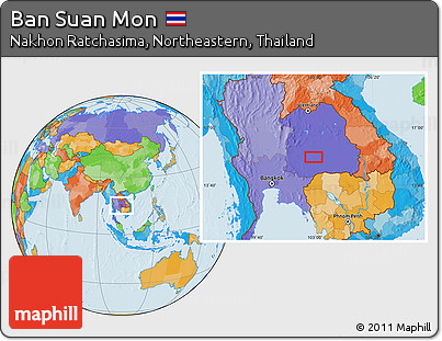 Political Location Map of Ban Suan Mon