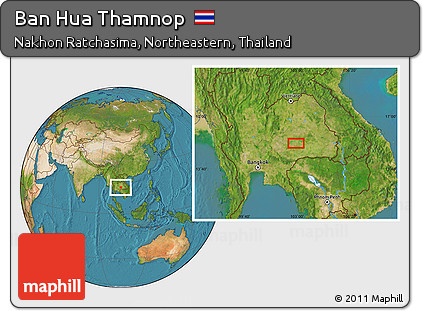 Satellite Location Map of Ban Hua Thamnop