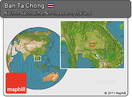 Satellite Location Map of Ban Ta Chong