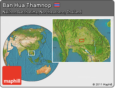 Satellite Location Map of Ban Hua Thamnop