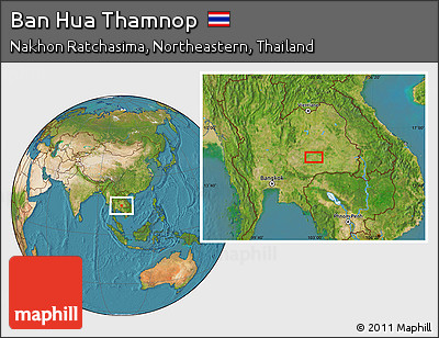 Satellite Location Map of Ban Hua Thamnop