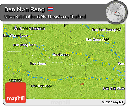 Physical Panoramic Map of Ban Non Rang