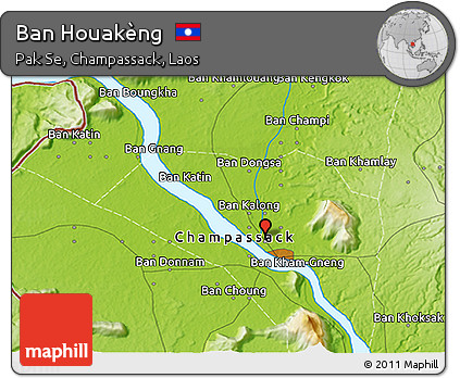Physical 3D Map of Ban Houakèng