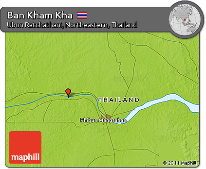 Physical 3D Map of Ban Kham Kha