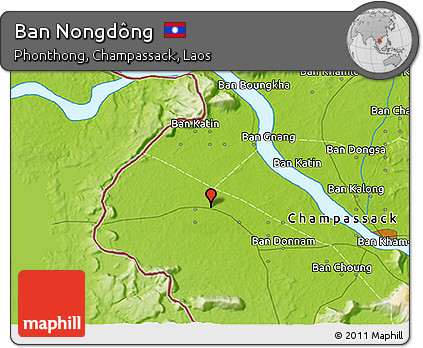 Physical 3D Map of Ban Nongdông