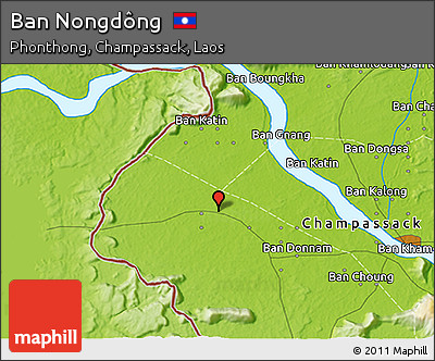 Physical 3D Map of Ban Nongdông