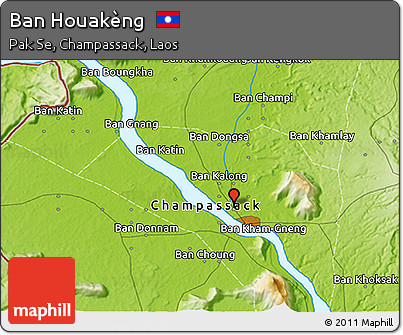 Physical 3D Map of Ban Houakèng