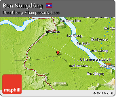 Physical 3D Map of Ban Nongdông