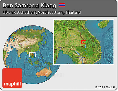 Satellite Location Map of Ban Samrong Klang
