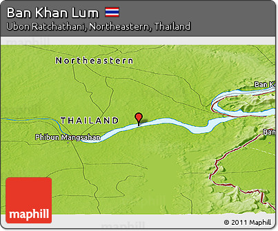 Physical Panoramic Map of Ban Khan Lum