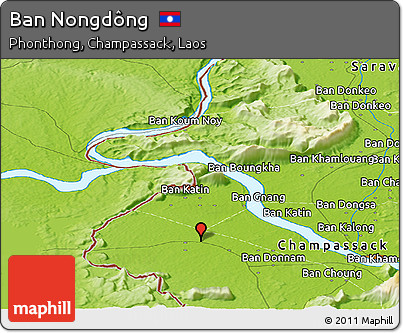 Physical Panoramic Map of Ban Nongdông