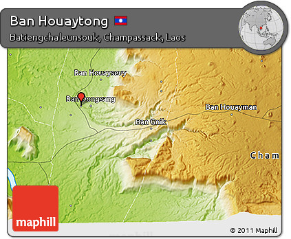 Physical 3D Map of Ban Houaytong