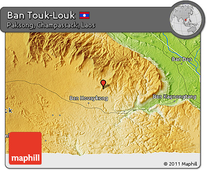 Physical 3D Map of Ban Touk-Louk