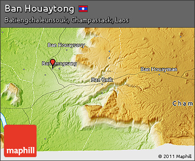 Physical 3D Map of Ban Houaytong