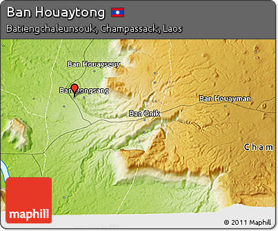 Physical 3D Map of Ban Houaytong