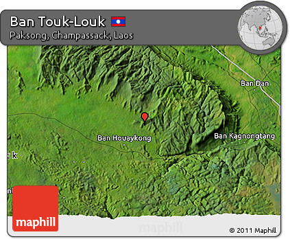 Satellite 3D Map of Ban Touk-Louk
