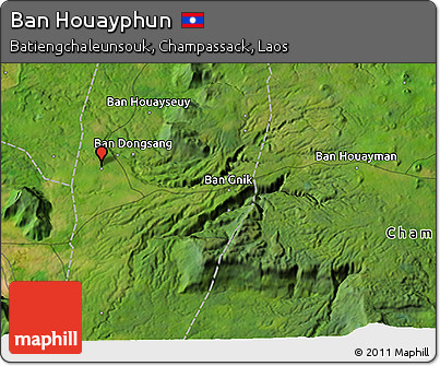 Satellite 3D Map of Ban Houayphun