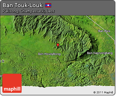Satellite 3D Map of Ban Touk-Louk