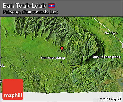 Satellite 3D Map of Ban Touk-Louk