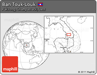 Blank Location Map of Ban Touk-Louk