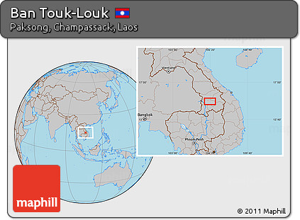 Gray Location Map of Ban Touk-Louk