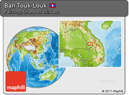 Physical Location Map of Ban Touk-Louk