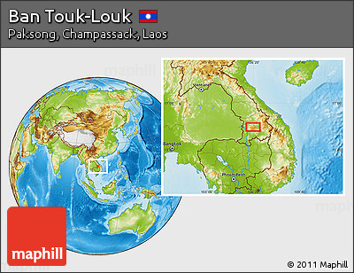 Physical Location Map of Ban Touk-Louk