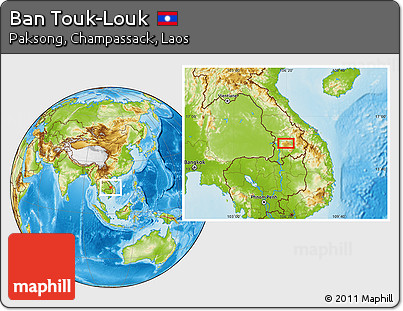 Physical Location Map of Ban Touk-Louk