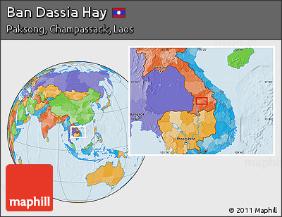 Political Location Map of Ban Dassia Hay