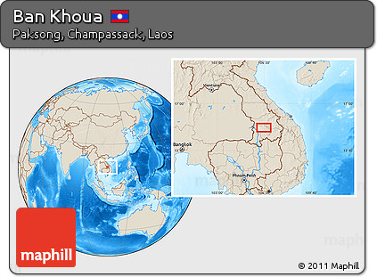 Shaded Relief Location Map of Ban Khoua