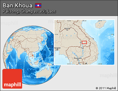 Shaded Relief Location Map of Ban Khoua