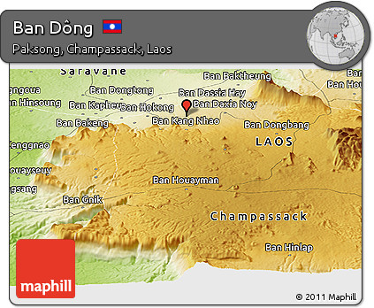 Physical Panoramic Map of Ban Dông