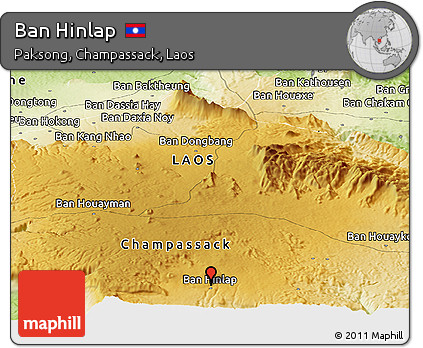 Physical Panoramic Map of Ban Hinlap