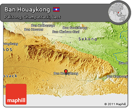 Physical Panoramic Map of Ban Houaykong
