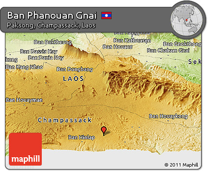 Physical Panoramic Map of Ban Phanouan Gnai