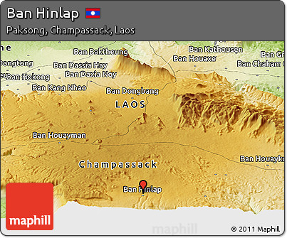Physical Panoramic Map of Ban Hinlap