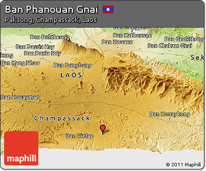Physical Panoramic Map of Ban Phanouan Gnai