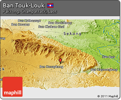 Physical Panoramic Map of Ban Touk-Louk