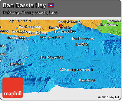 Political Panoramic Map of Ban Dassia Hay