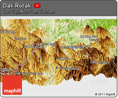 Physical Panoramic Map of Dak Rôtak