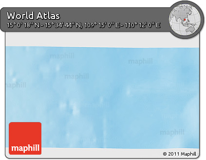 Physical 3D Map of the Area around 15° 17' 31" N, 109° 43' 29" E