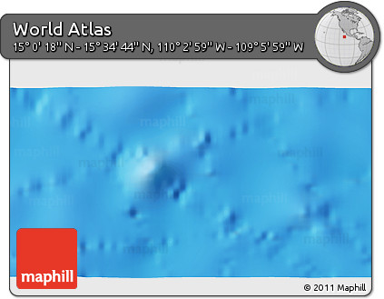 Physical 3D Map of the Area around 15° 17' 31" N, 109° 34' 29" W