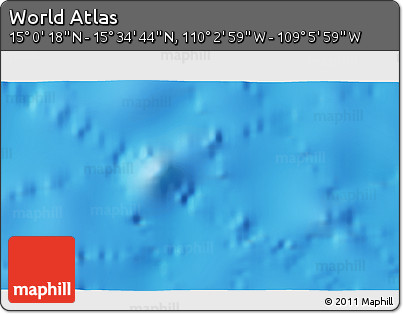 Physical 3D Map of the Area around 15° 17' 31" N, 109° 34' 29" W