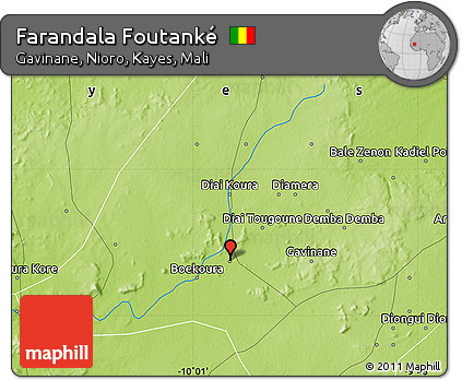 Physical Map of Farandala Foutanké