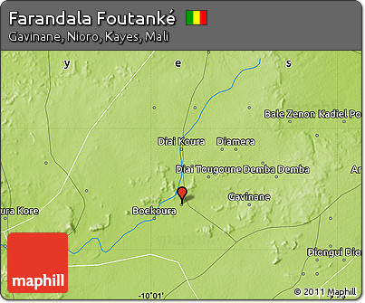 Physical Map of Farandala Foutanké