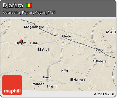 Shaded Relief Panoramic Map of Djafara