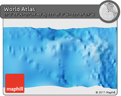 Physical 3D Map of the Area around 15° 17' 31" N, 111° 16' 30" W